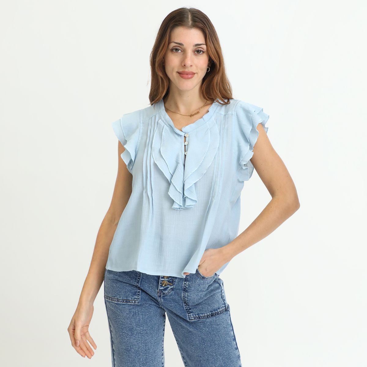BASEMENT - Blusa Manga Corta Casual Mujer Basement