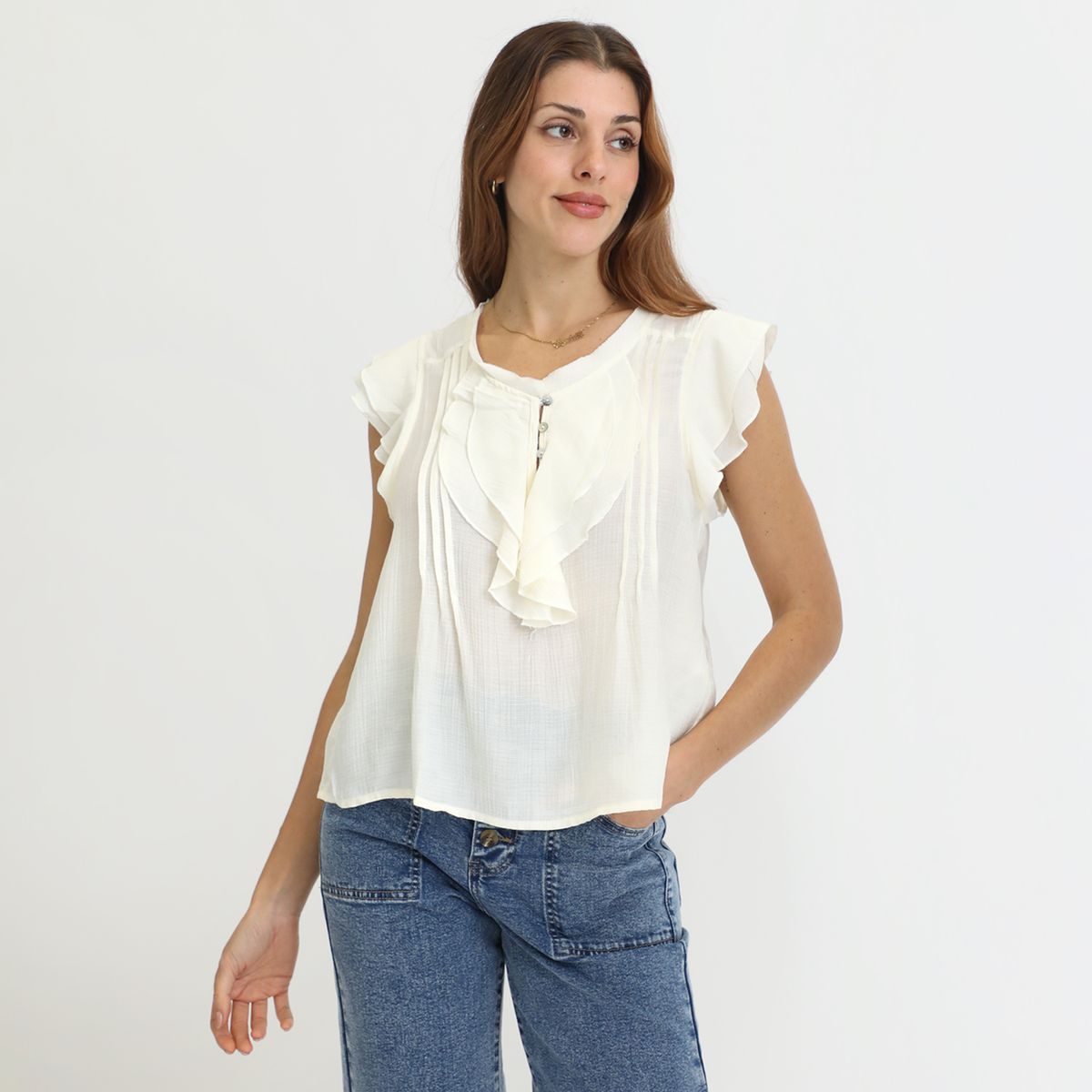 BASEMENT - Blusa Manga Corta Casual Mujer Basement