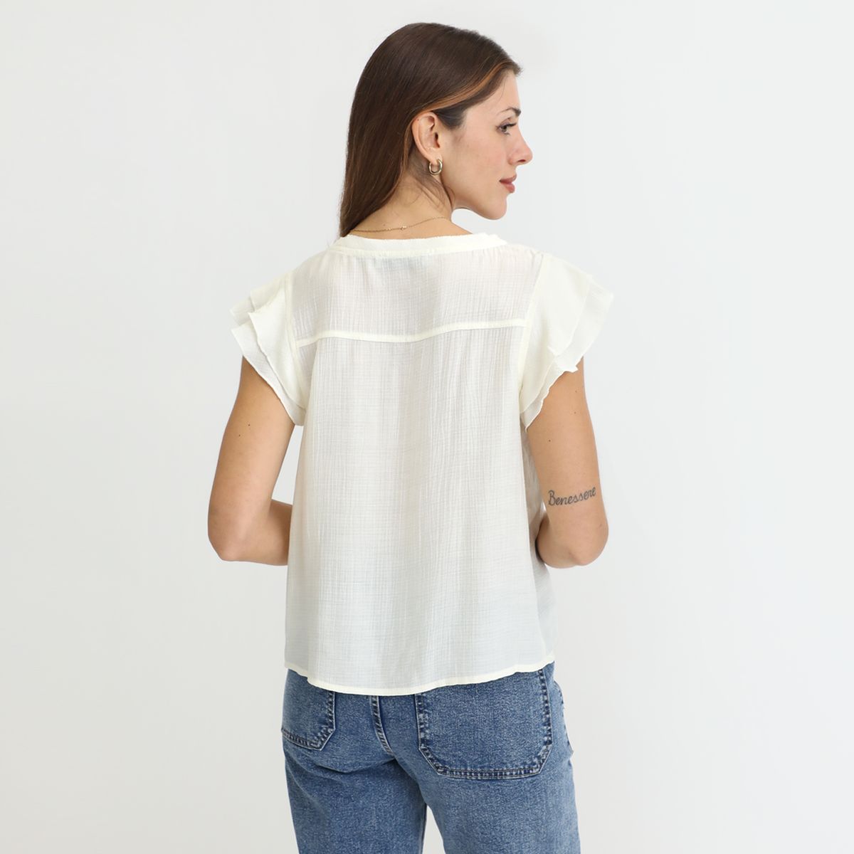 BASEMENT - Blusa Manga Corta Casual Mujer Basement