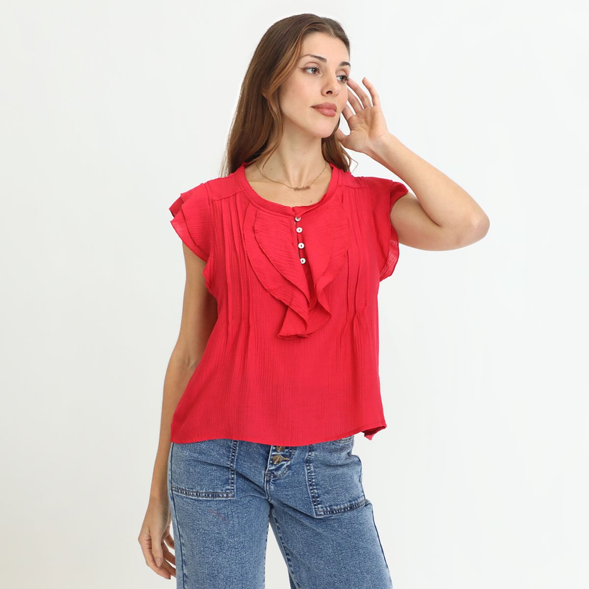 BASEMENT - Blusa Manga Corta Casual Mujer Basement