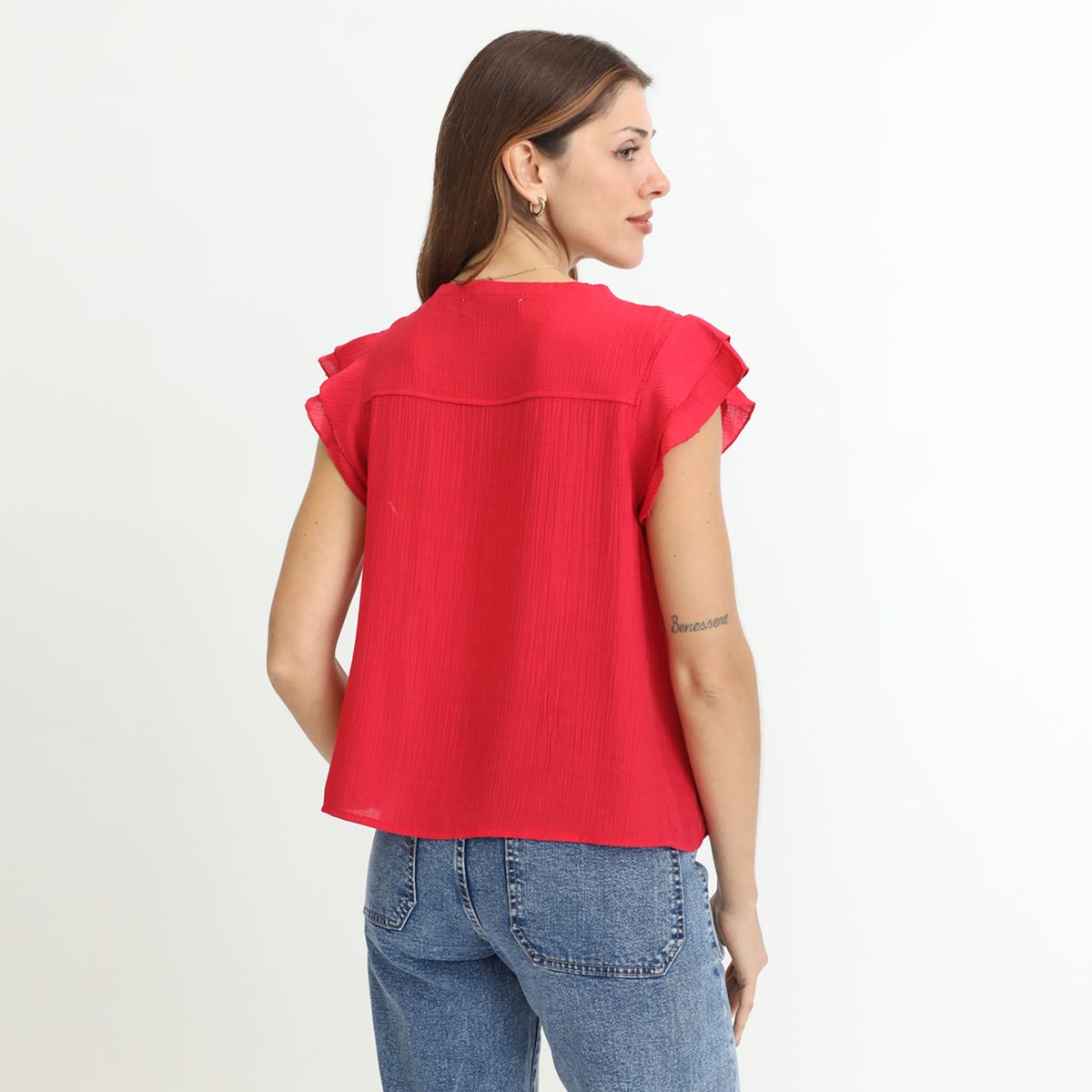 BASEMENT - Blusa Manga Corta Casual Mujer Basement