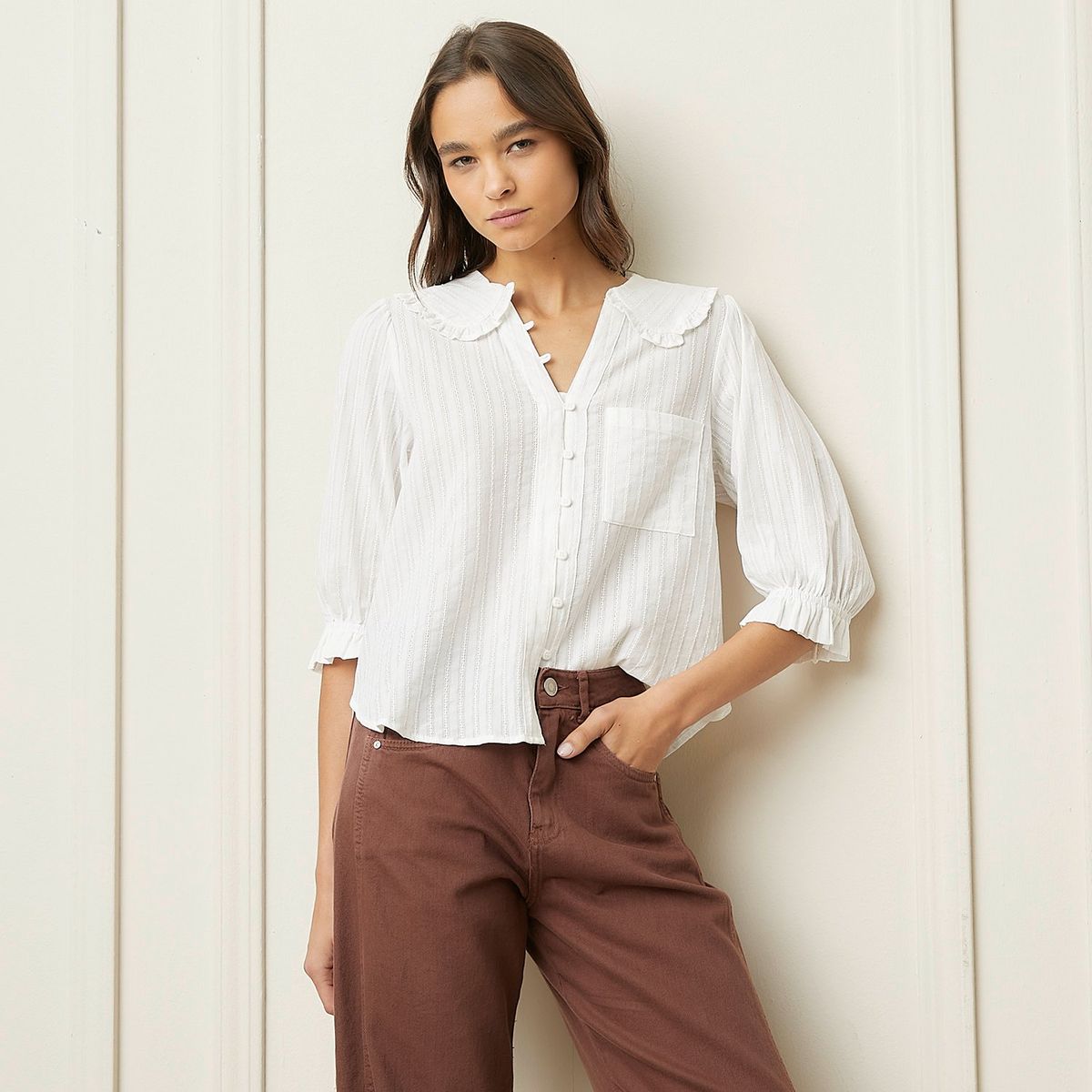 BASEMENT - Blusa Manga Larga Casual Mujer Basement