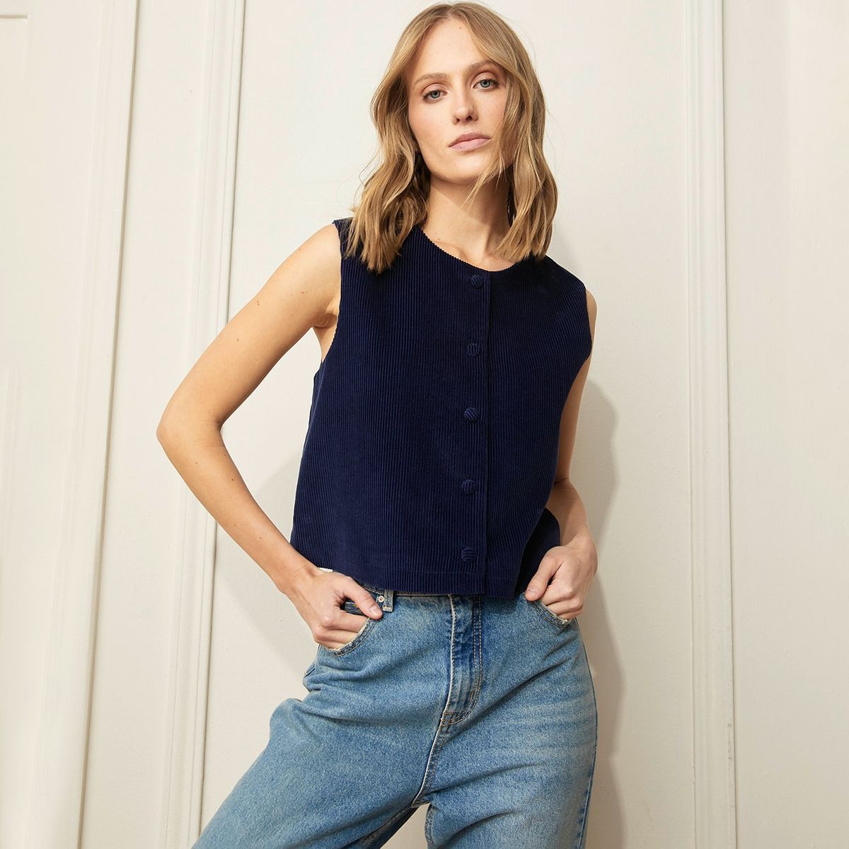 BASEMENT - Chaleco Casual Mujer Basement