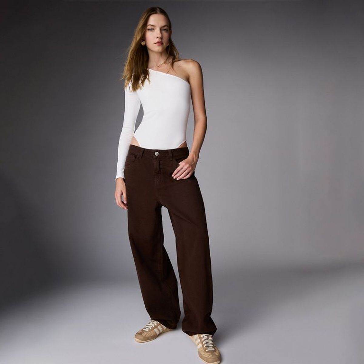 SYBILLA - Body Manga Larga Un Hombro Algodón Mujer Sybilla