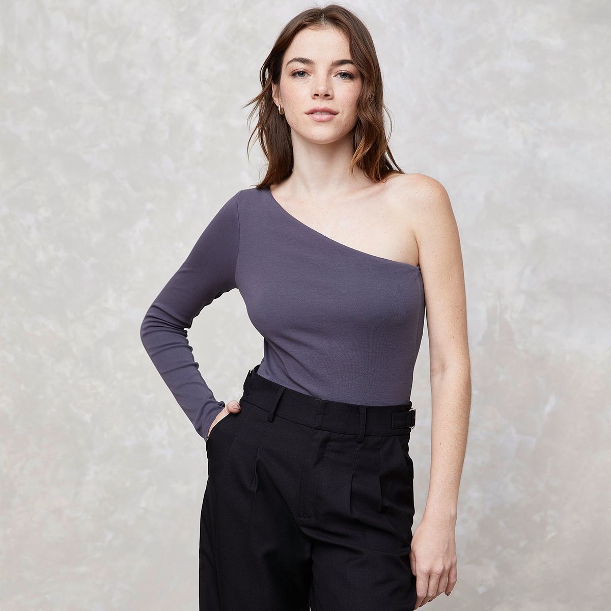 SYBILLA - Body Manga Larga Un Hombro Algodón Mujer Sybilla