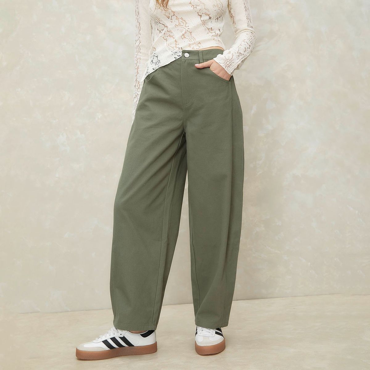 SYBILLA - Pantalón Balloon 100% Algodón Mujer Sybilla