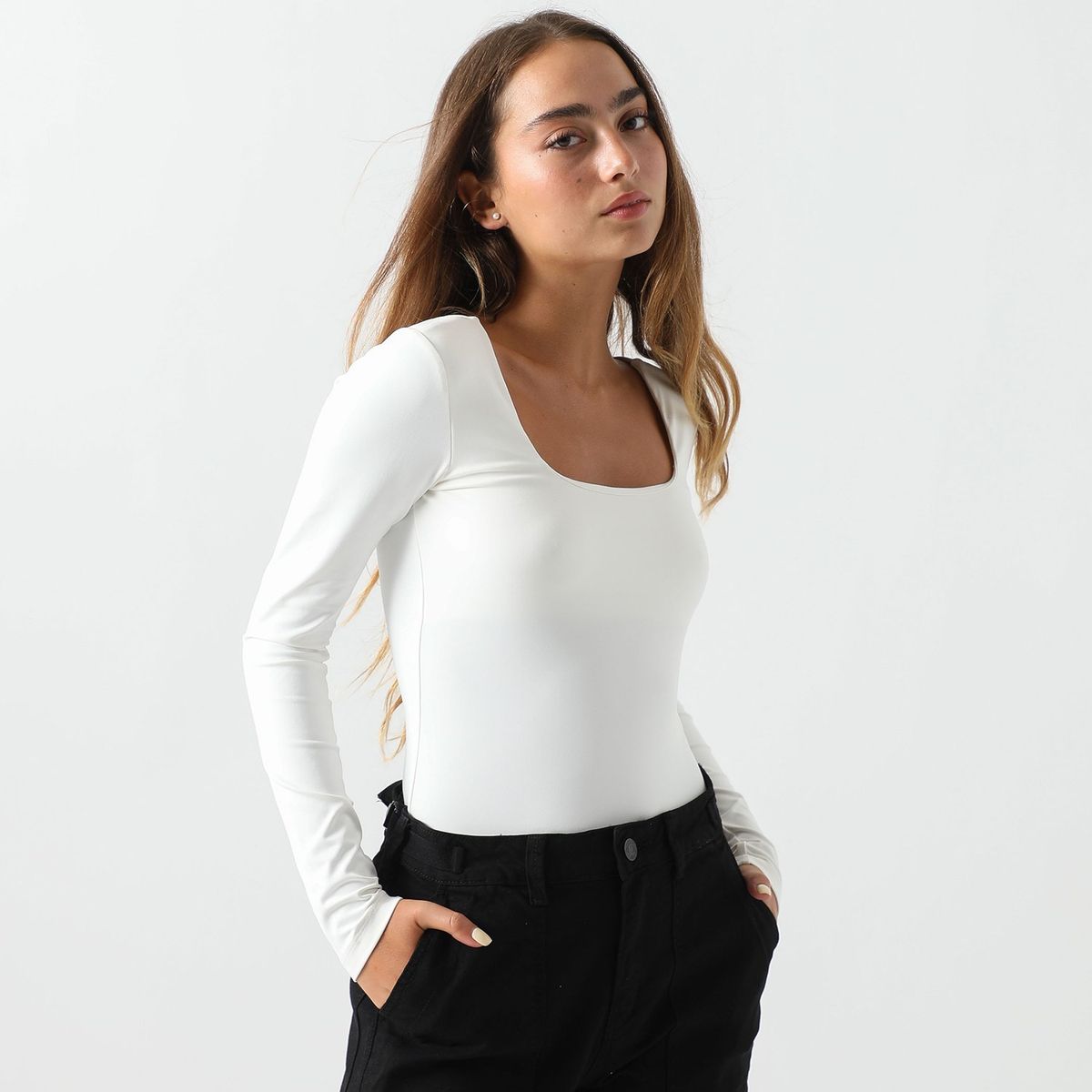 DENIMLAB - Body Manga Larga Casual Mujer Denimlab