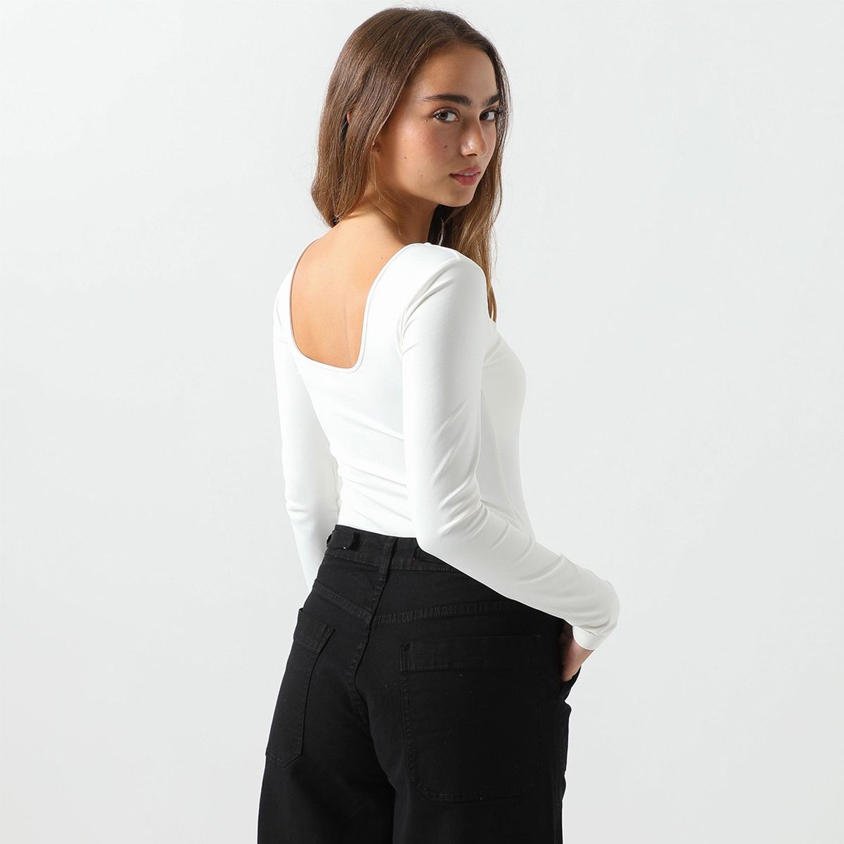 DENIMLAB - Body Manga Larga Casual Mujer Denimlab