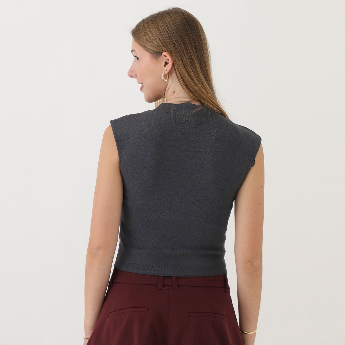 SYBILLA - Polo Sin Mangas Casual Mujer Sybilla