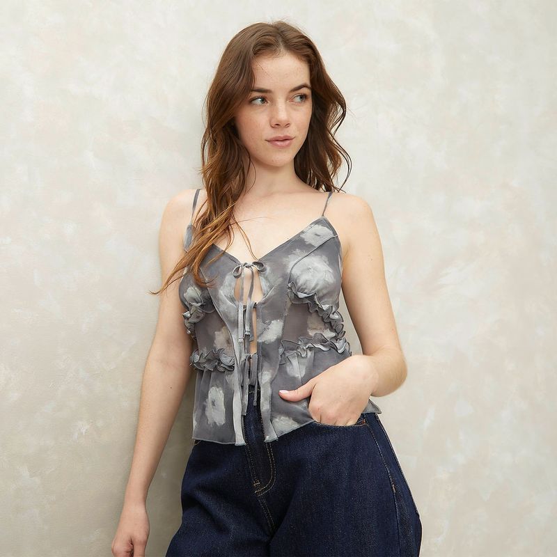 SYBILLA - Blusa Sin Mangas Casual Mujer Sybilla