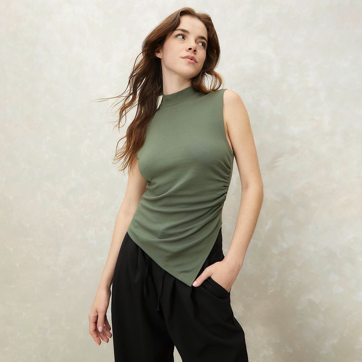 SYBILLA - Polo Sin Mangas Casual Mujer Sybilla