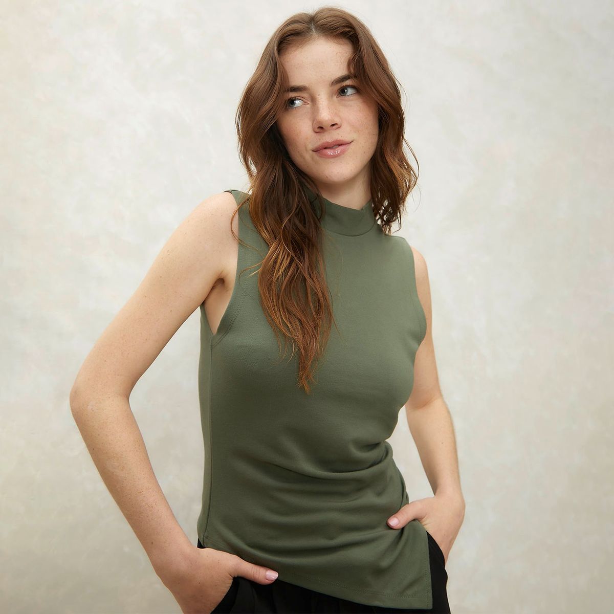 SYBILLA - Polo Sin Mangas Casual Mujer Sybilla