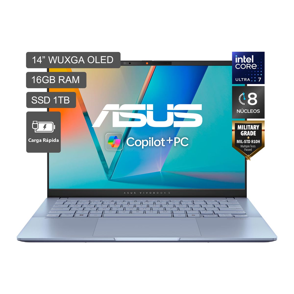 ASUS - Laptop Asus Vivobook S14 Intel Core Ultra 7-256v 16gb Ram 1tb Ssd 14" Oled...