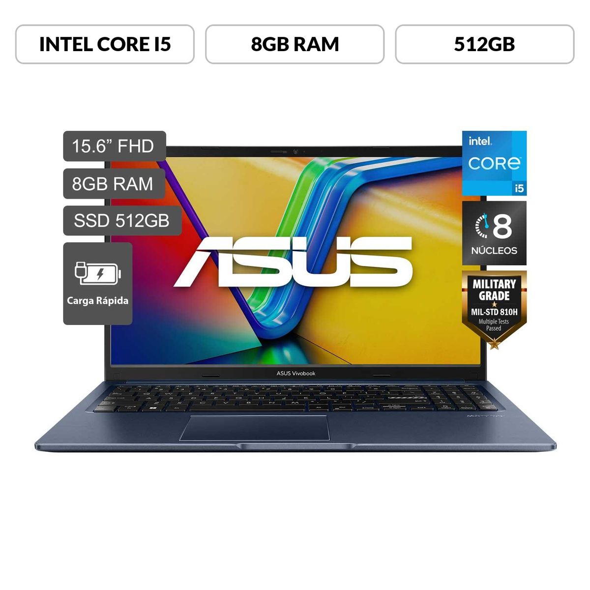 ASUS - Laptop Asus Vivobook 15 Intel Core I5-13420h 8gb 512ssd 15.6" Fhd