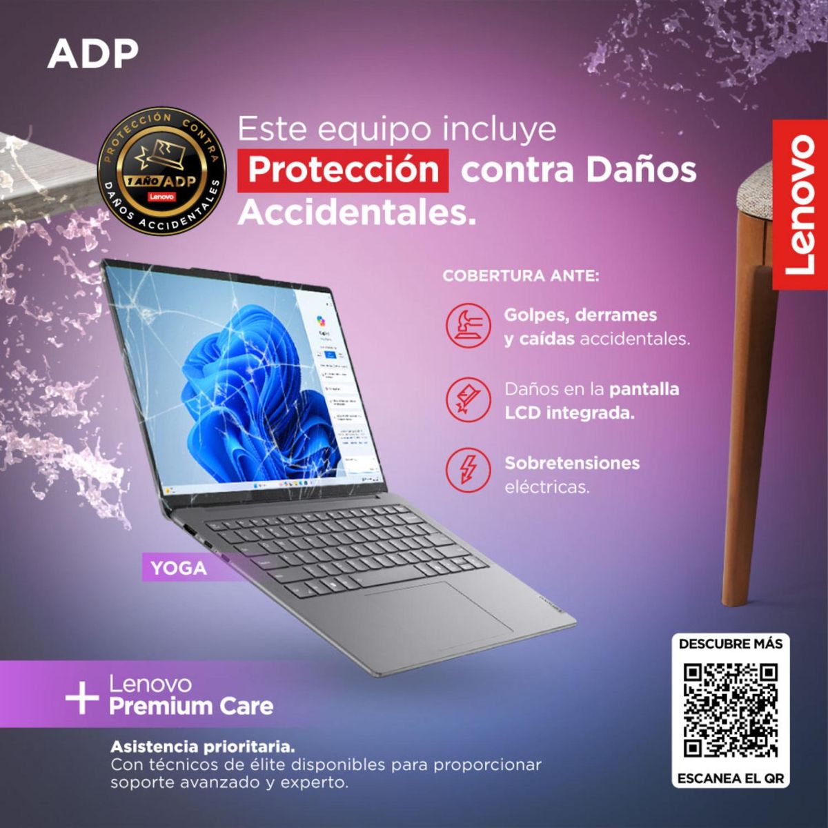 LENOVO - Laptop AMD Ryzen 7 16GB 1TB SSD Yoga 7 2 en 1  Serie 8000 14" WUXGA Touch