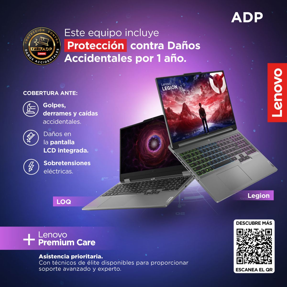 LENOVO - Gamer AMD Ryzen 7 RTX4070 16GB 1TB SSD Legion Slim 5 Serie 8000 16" WQXGA 165 Hz