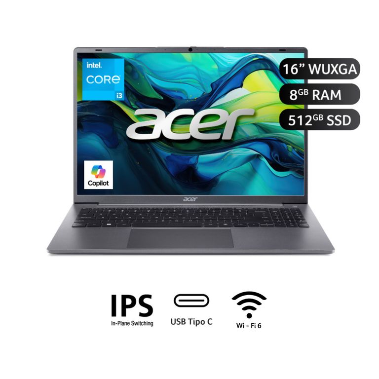 Laptop Acer Intel Core I3 8gb 512gb Aspire 16
