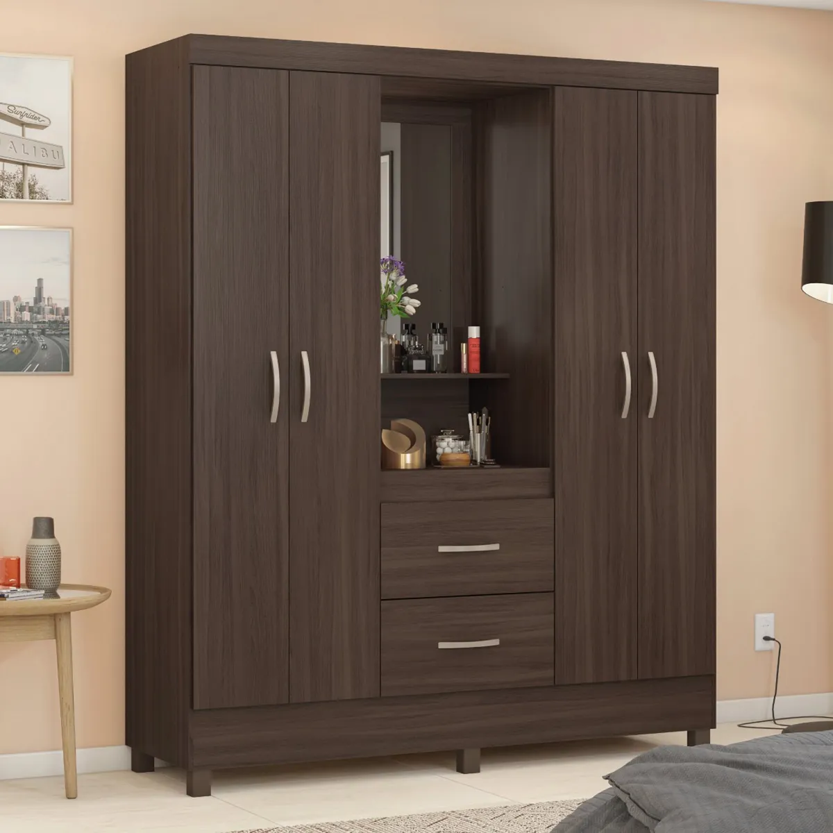 MICA - Ropero Brescia 4 Puertas 2 Cajones