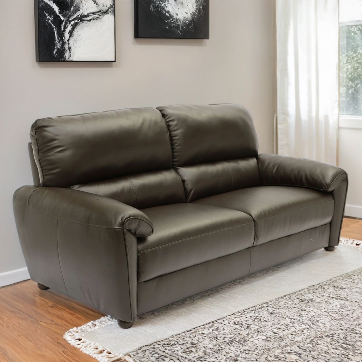 BASEMENT HOME - Sofá Bailey 3 Cuerpos de Cuero Combinado