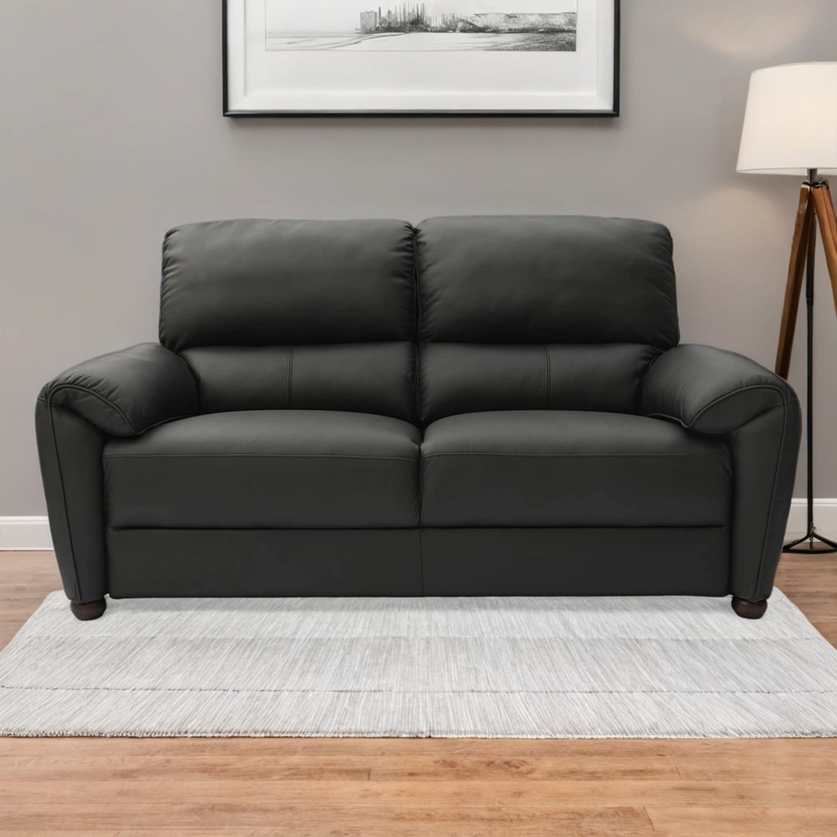 BASEMENT HOME - Sofá Bailey 2 Cuerpos de Cuero Combinado