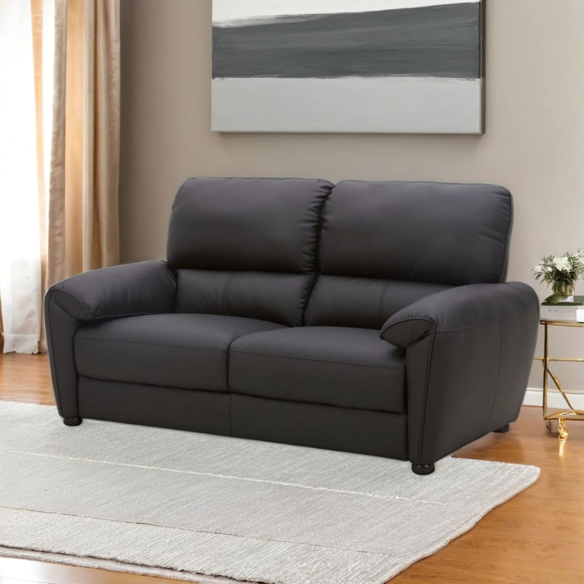 BASEMENT HOME - Sofá Bailey 2 Cuerpos de Cuero Combinado