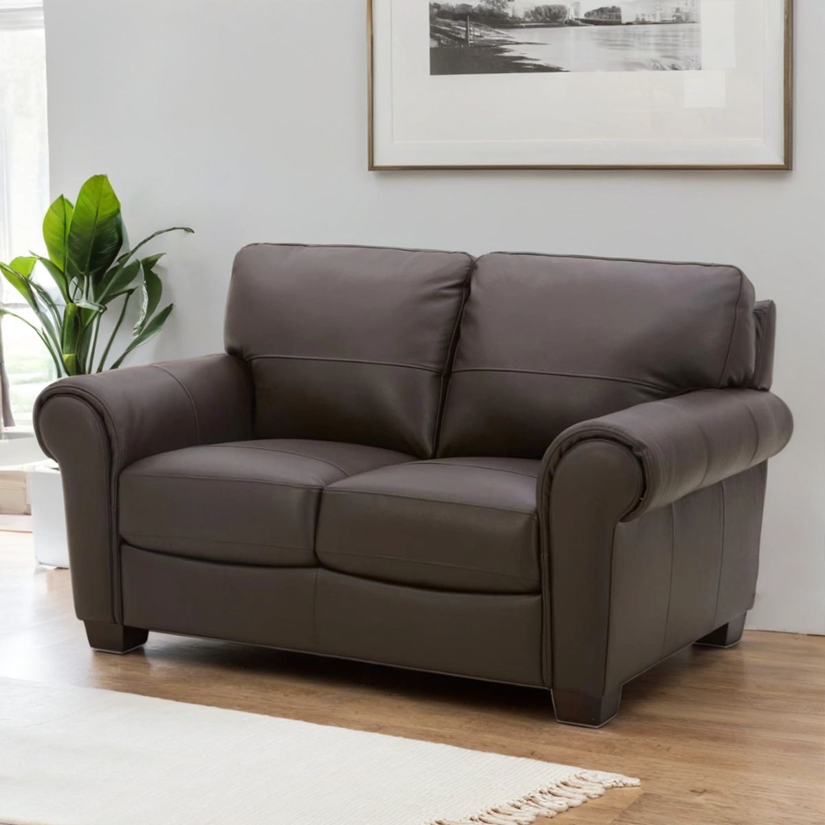 ROBERTA ALLEN - Sofá Castle 2 Cuerpos De Cuero Combinado