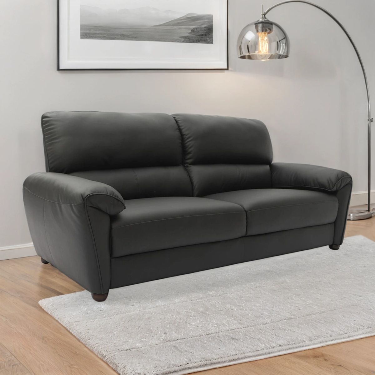 BASEMENT HOME - Sofá Bailey 3 Cuerpos de Cuero Combinado