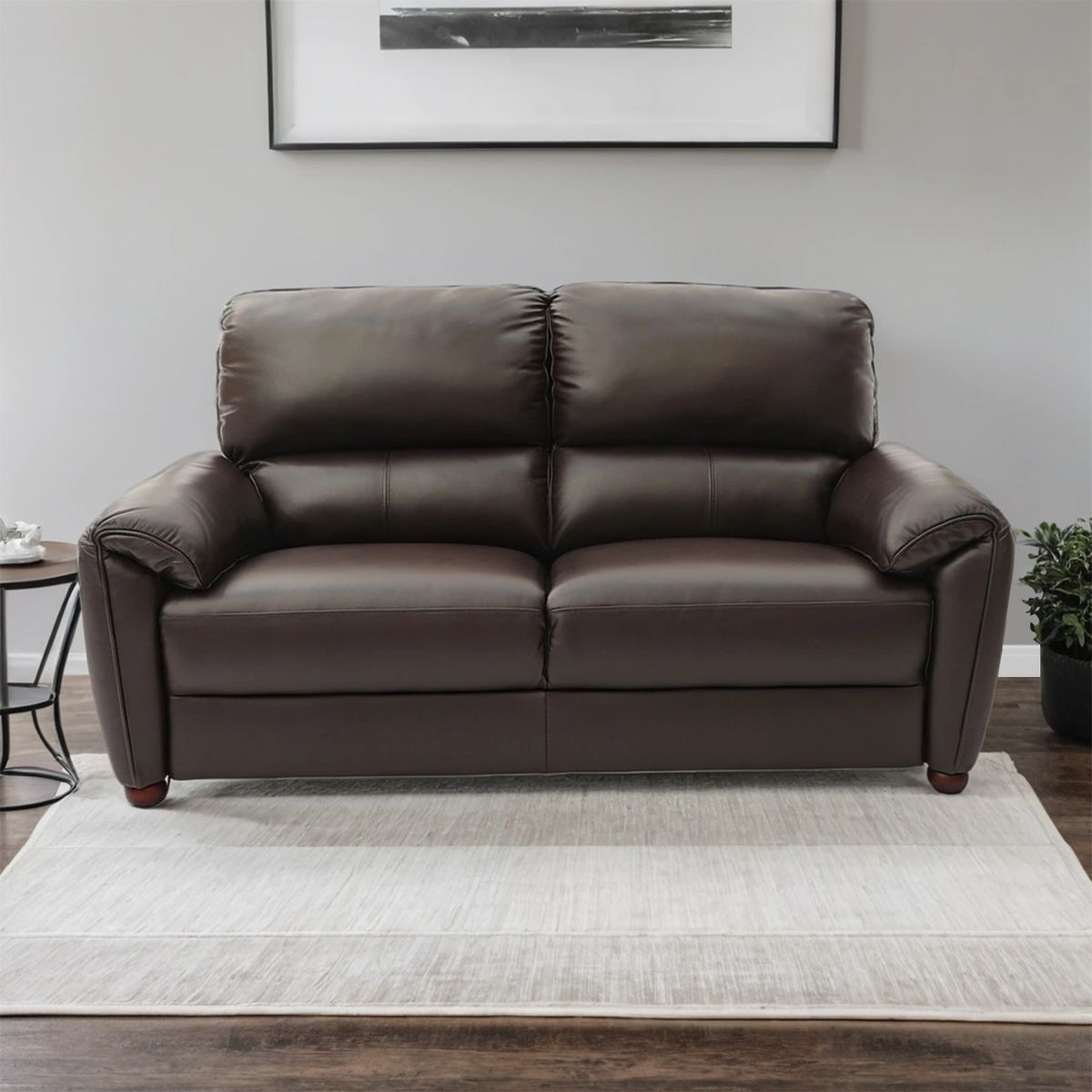 BASEMENT HOME - Sofá Bailey 2 Cuerpos de Cuero Combinado