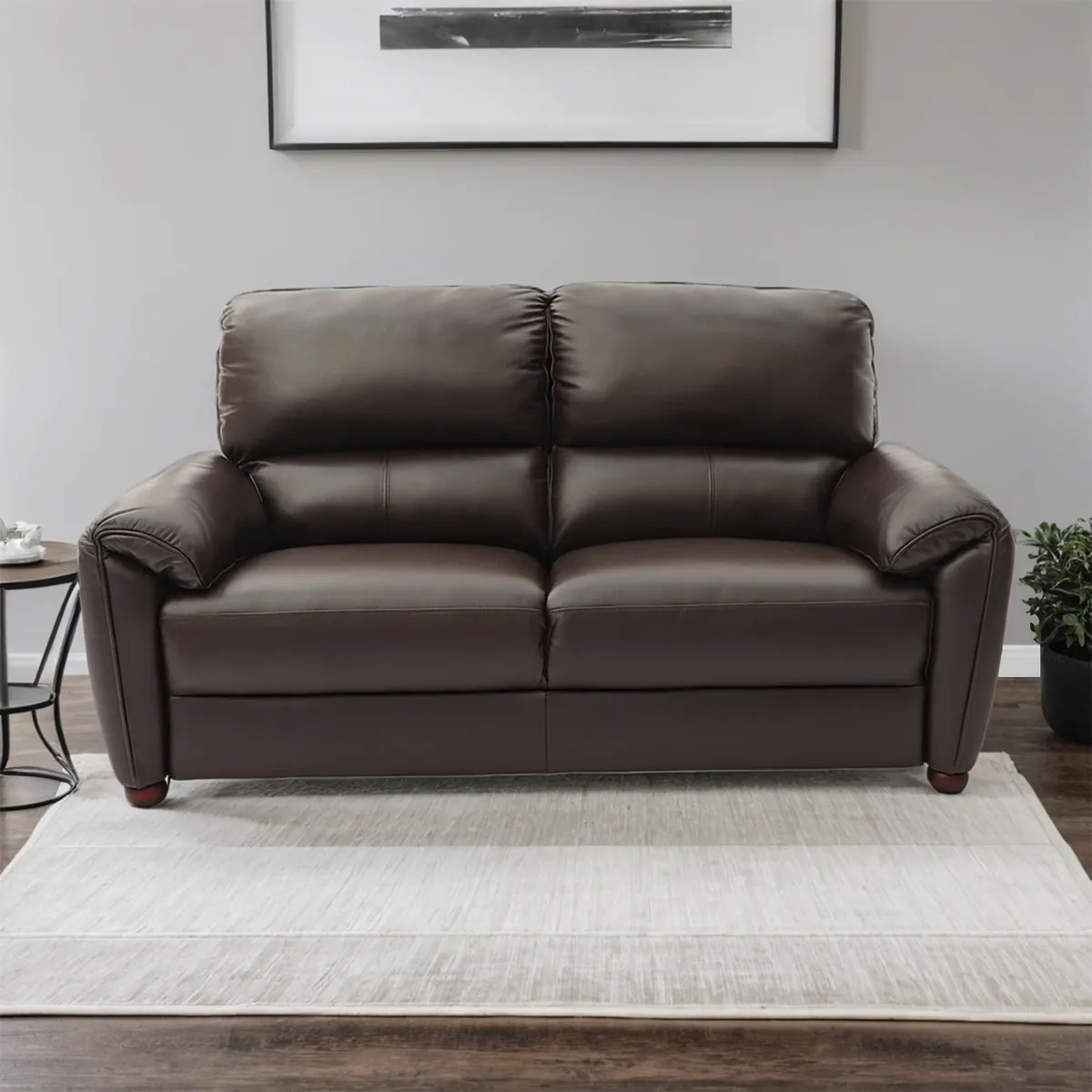 BASEMENT HOME - Sofá Bailey 2 Cuerpos de Cuero Combinado