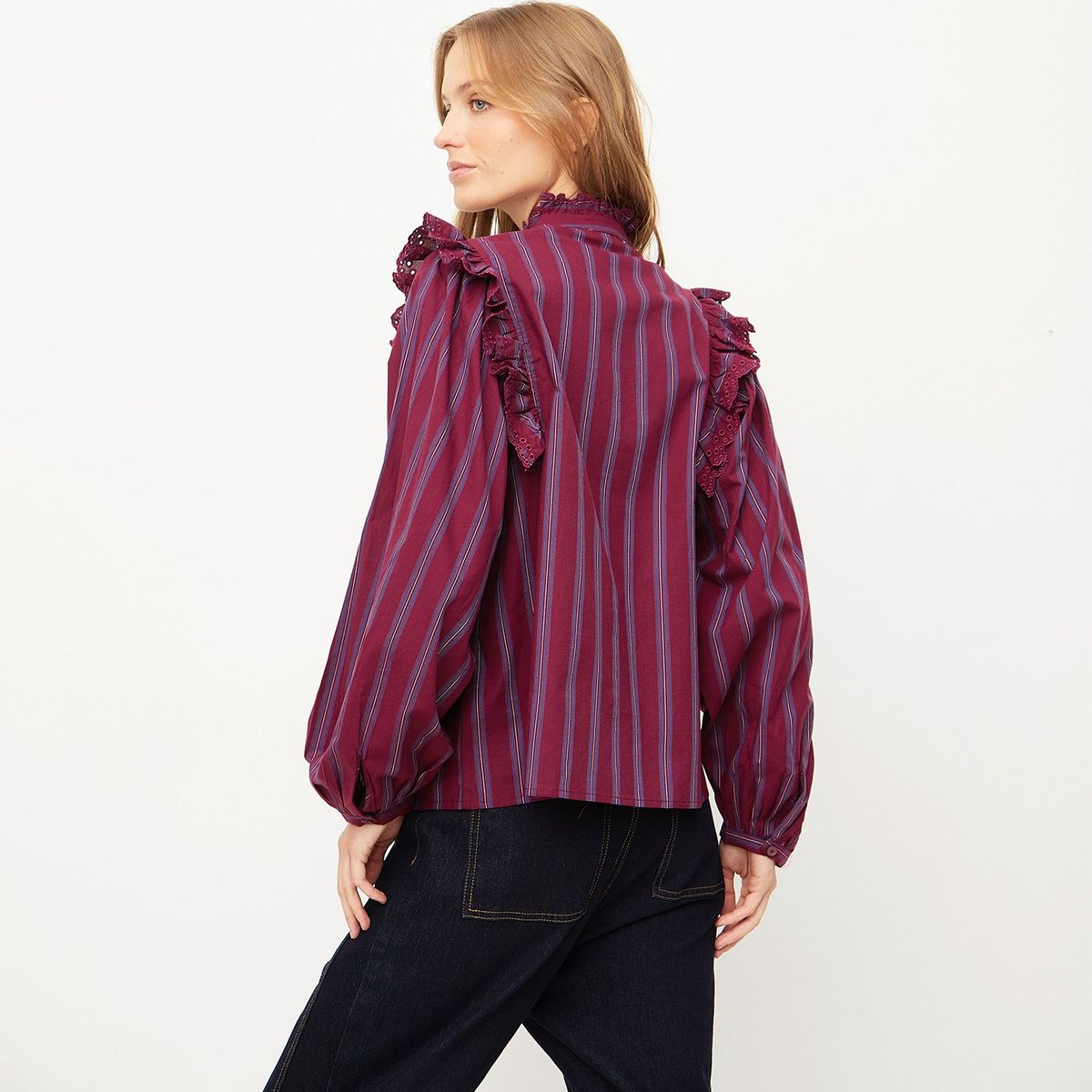 BASEMENT - Blusa Manga Larga Algodón Mujer Basement