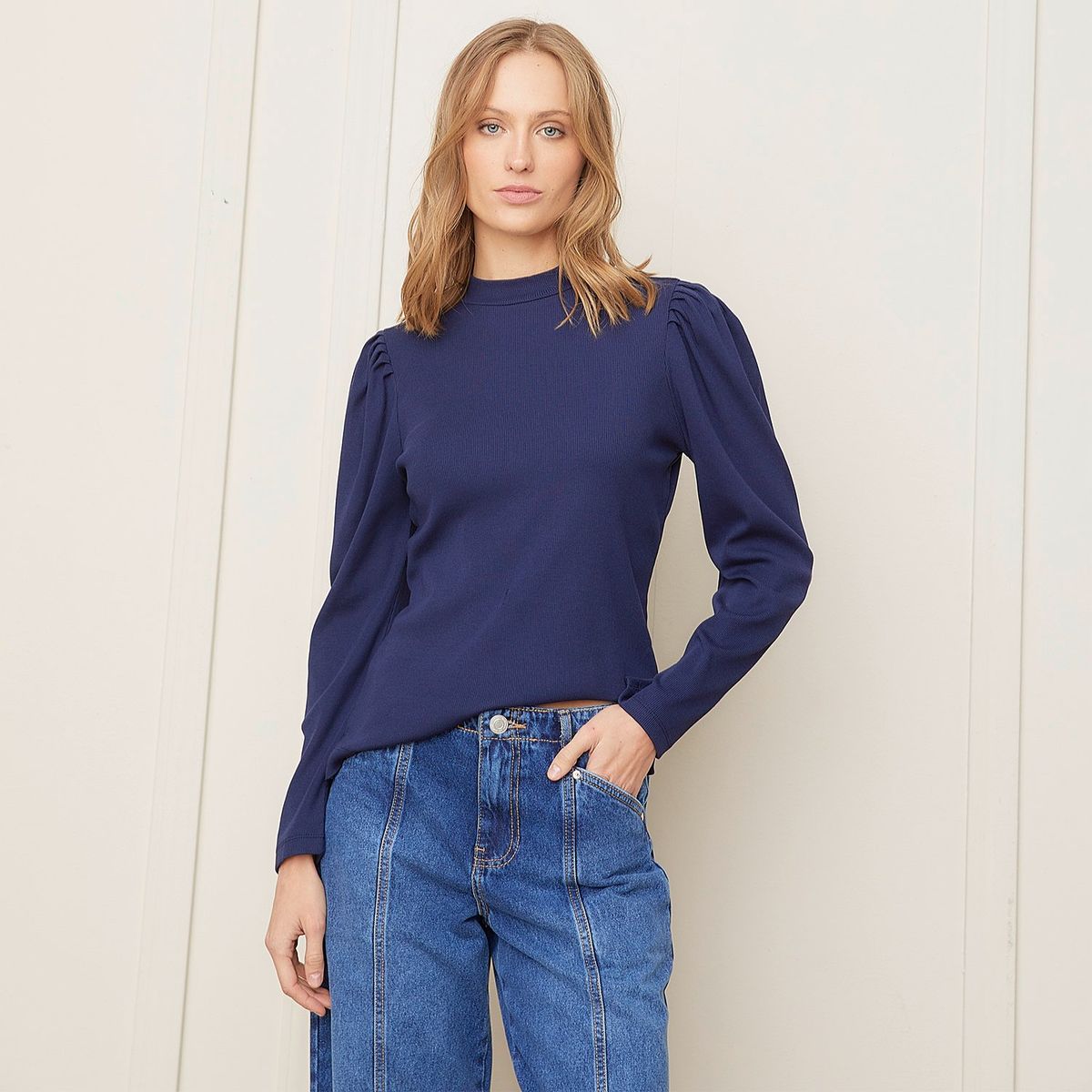 BASEMENT - Polo Manga Larga Casual Mujer Basement