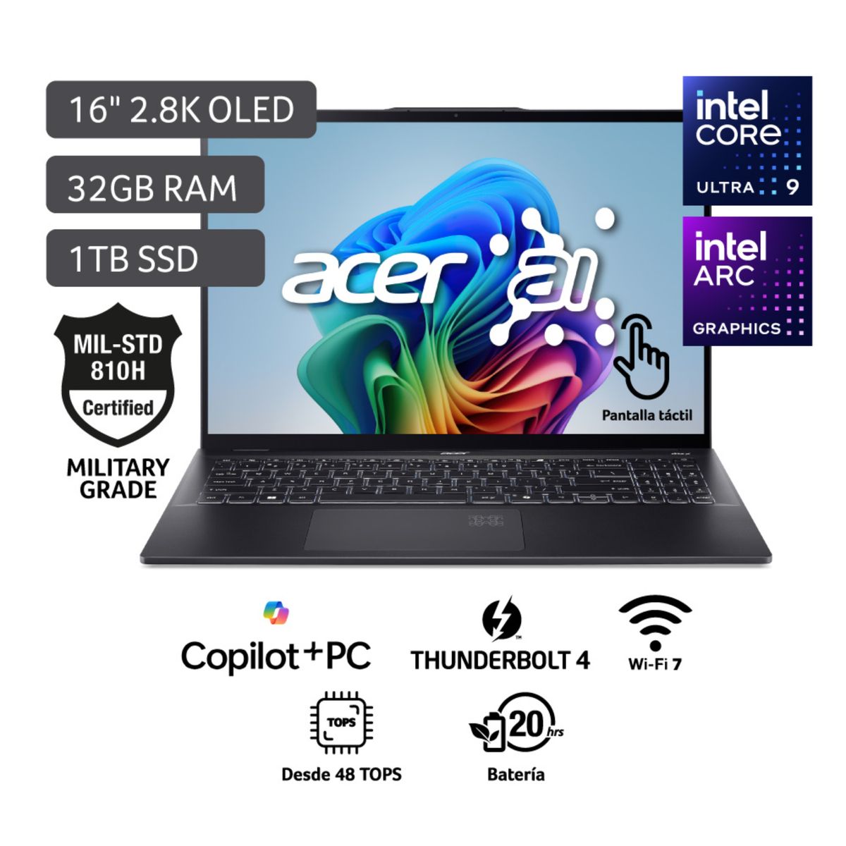 ACER - Laptop Acer Intel Core Ultra 9  32gb 1024sd W11 Copilot   Swift 16"