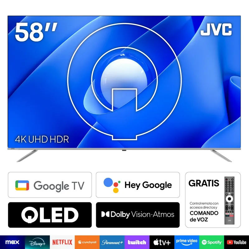 JVC - Televisor Jvc 58" Qled 4k Google Tv