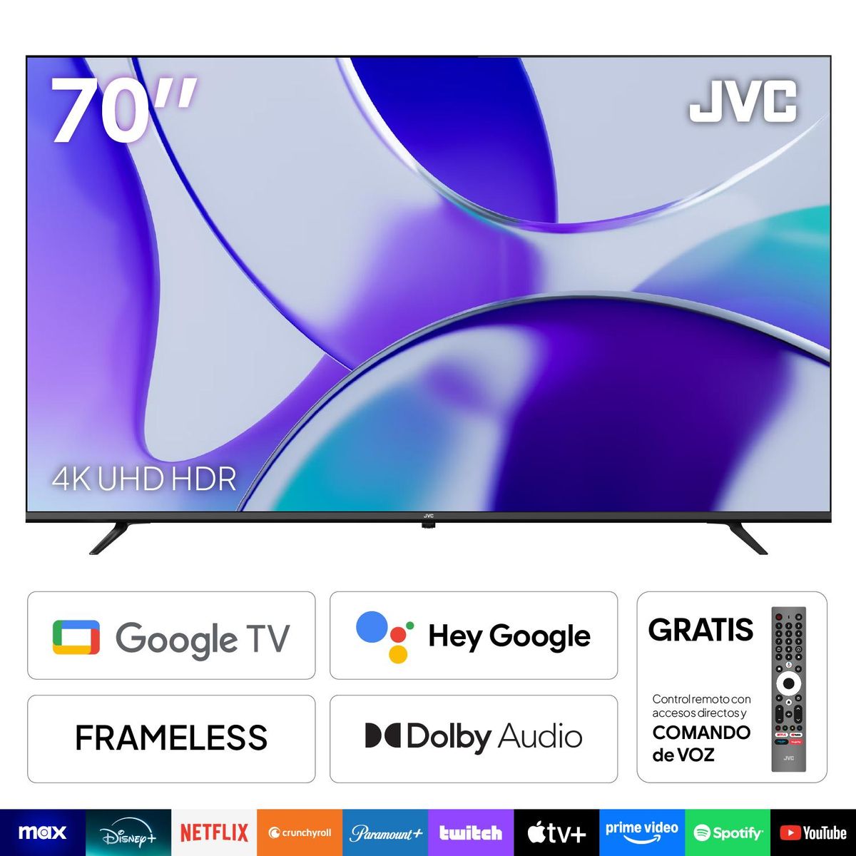 JVC - Televisor Jvc 70" 4k Uhd Google Tv