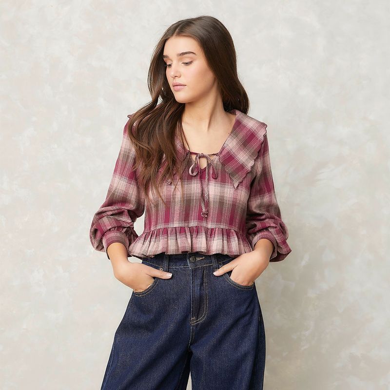 SYBILLA - Blusa Manga Larga 100% Algodón Mujer Sybilla