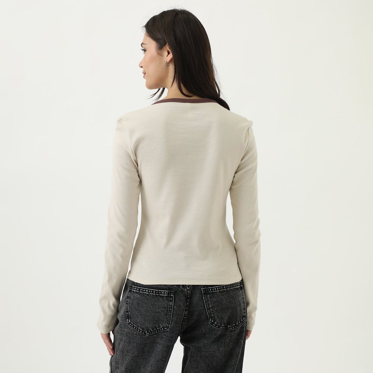 SYBILLA - Polo Manga Larga 100% Algodón Mujer Sybilla