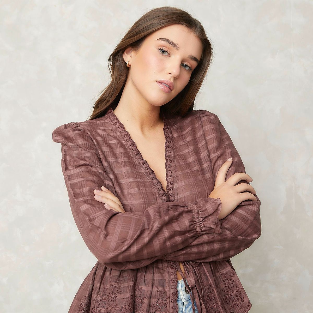 SYBILLA - Blusa Manga Larga 100% Algodón Mujer Sybilla