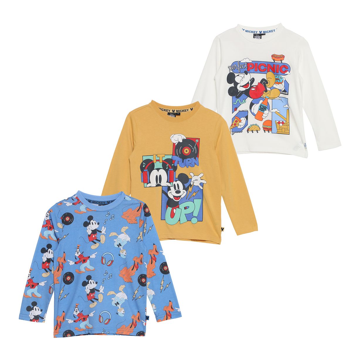 DISNEY - Polo Niño Algodón Pack X3 Mickey Mouse