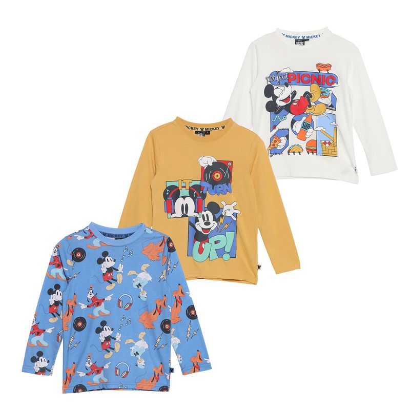 DISNEY - Polo Niño Algodón Pack X3 Mickey Mouse