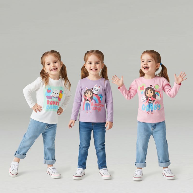 LA CASA DE GABBY - Polo Niña Algodón Pack X3 Gabbys Dollhouse