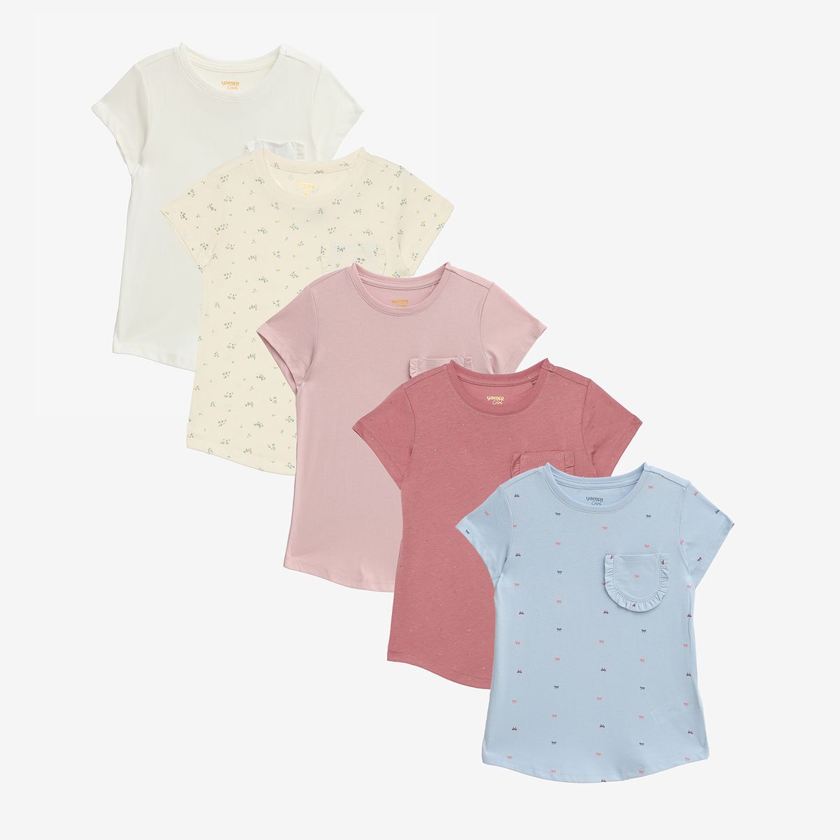 YAMP - Polo Manga Corta Niña Pack X5 Algodón Yamp