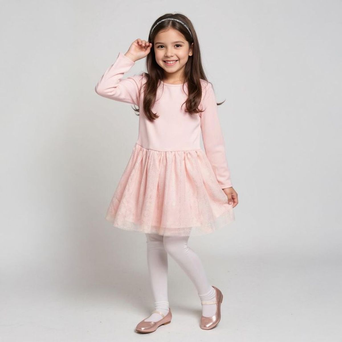 YAMP - Vestido Niña Algodón + Vincha Yamp