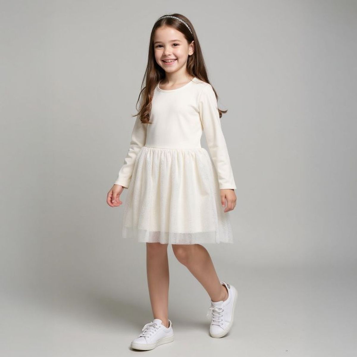 YAMP - Vestido Niña Algodón + Vincha Yamp