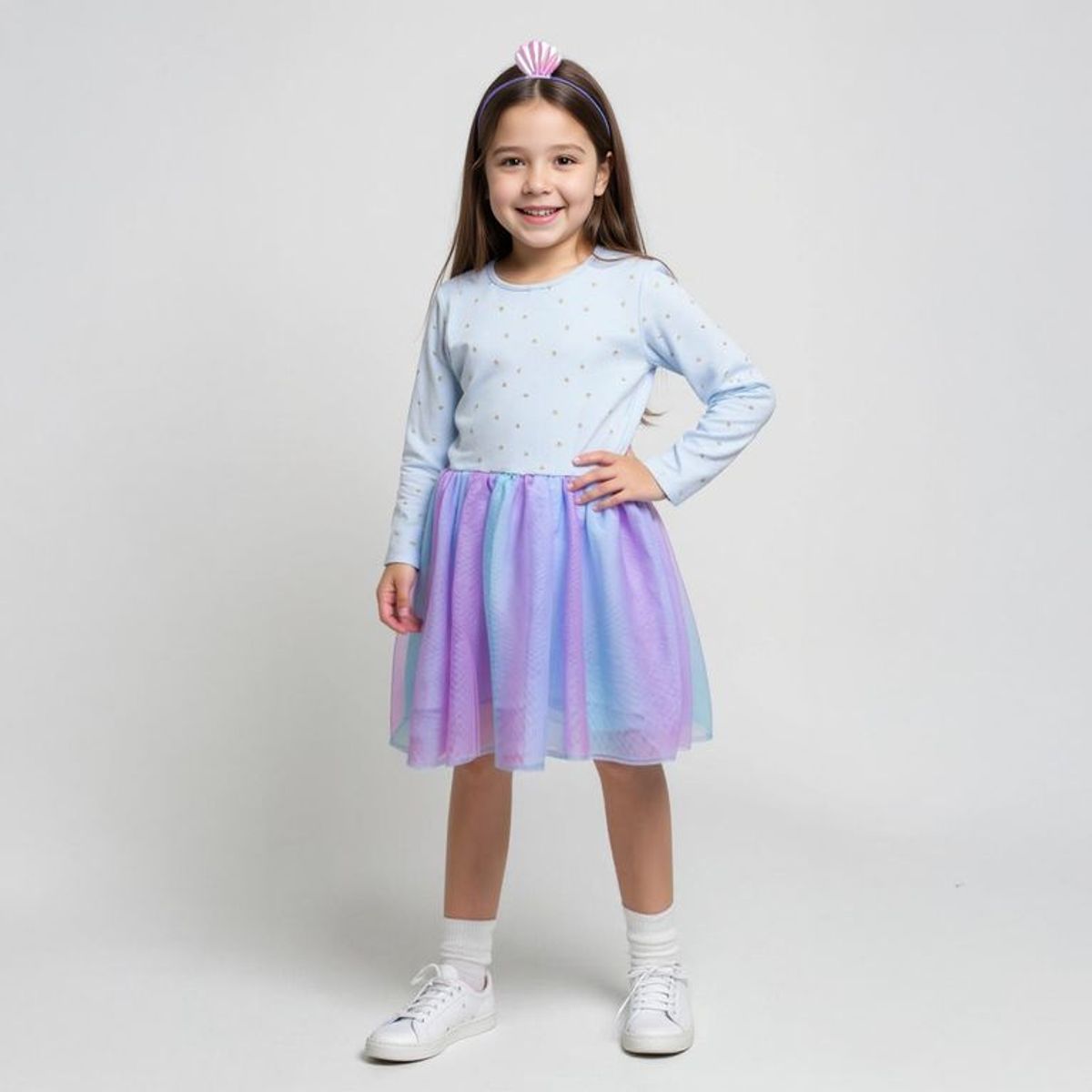 YAMP - Vestido Niña Algodón + Vincha Yamp