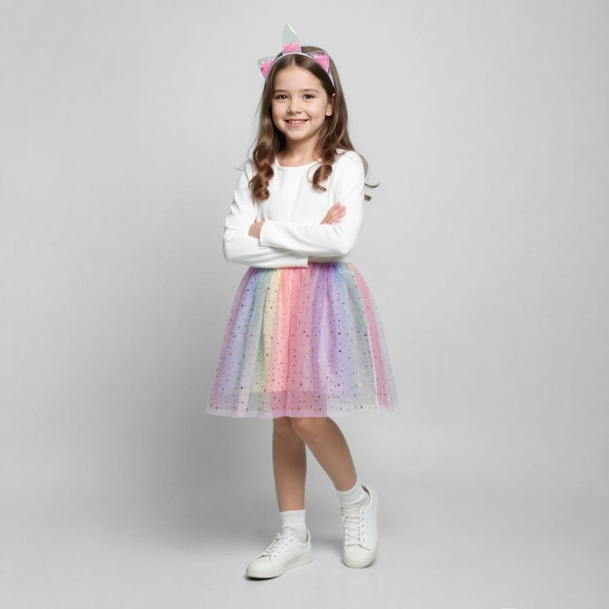 YAMP - Vestido Niña Algodón + Vincha Yamp