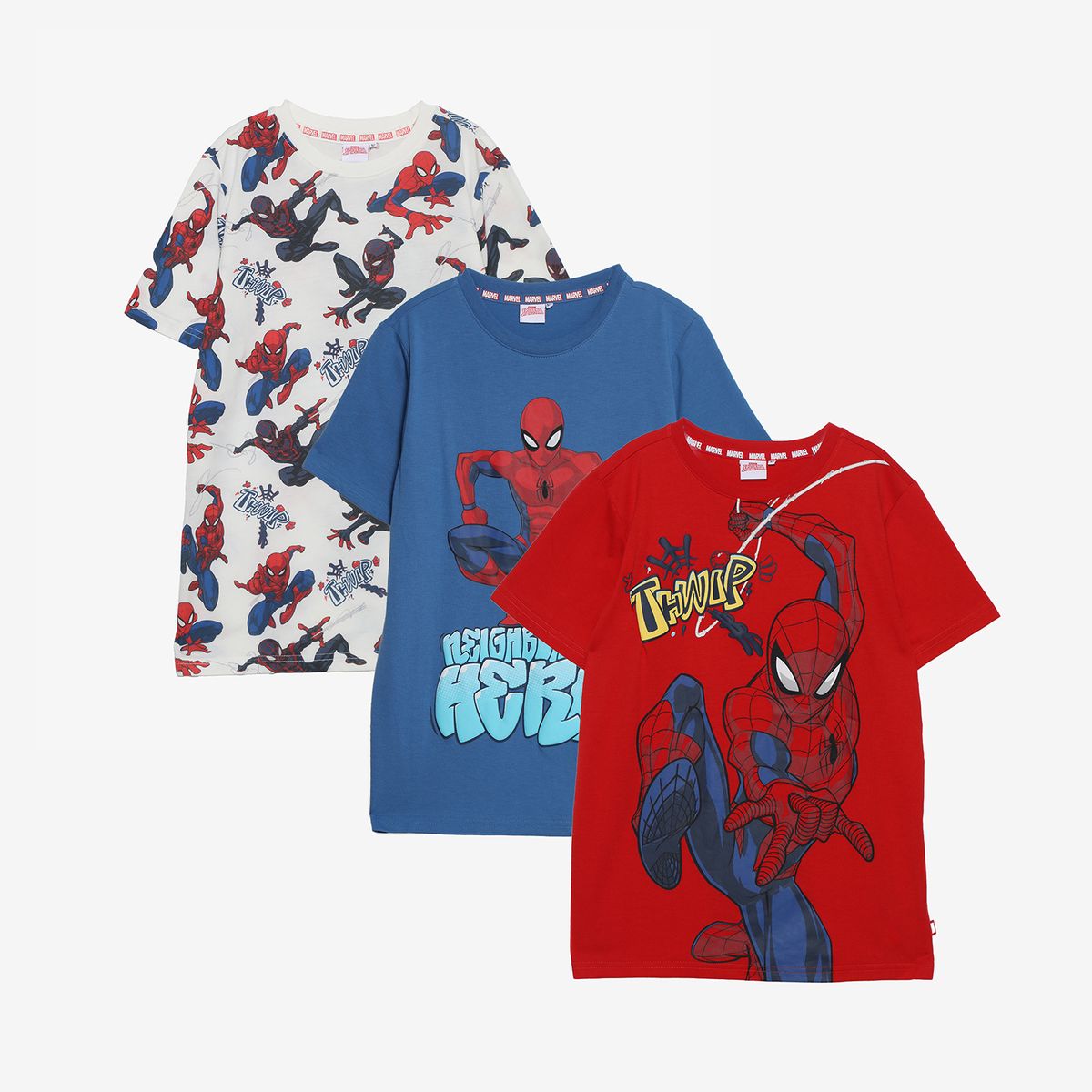 SPIDERMAN - Polo Niño Algodón Pack X3 Spider-man