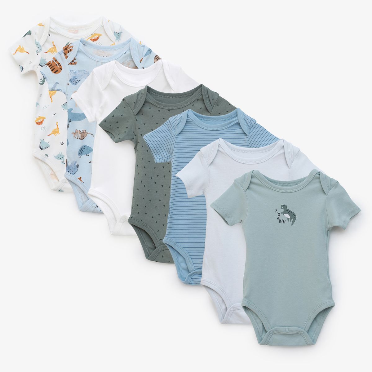 YAMP - Body Bebé Niño Pack X7 Manga Corta Algodón Yamp