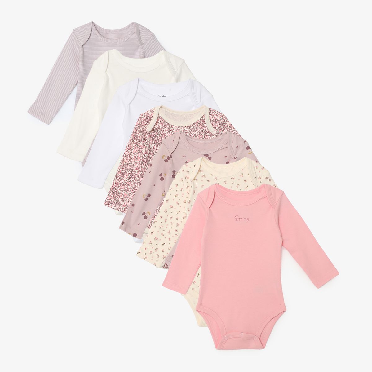 YAMP - Body Bebé Niña Pack X7 Manga Larga Algodón Yamp