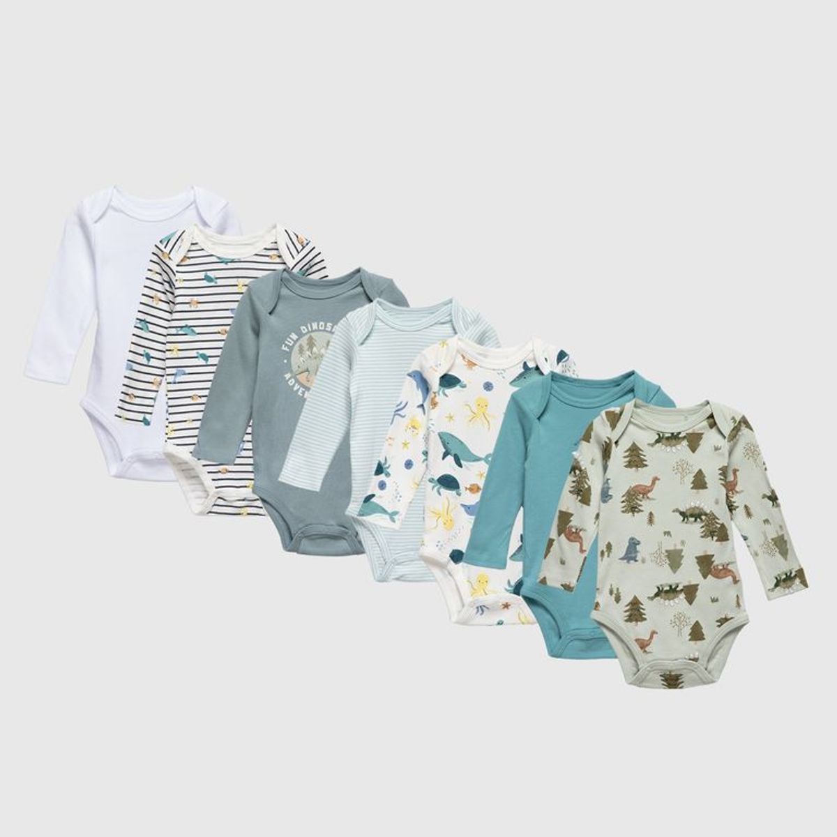 YAMP - Body Bebé Niño Pack X7 Manga Larga Algodón Yamp
