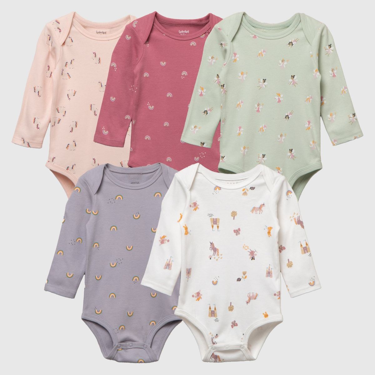 YAMP - Body Bebé Niña Pack X5 Algodón Yamp